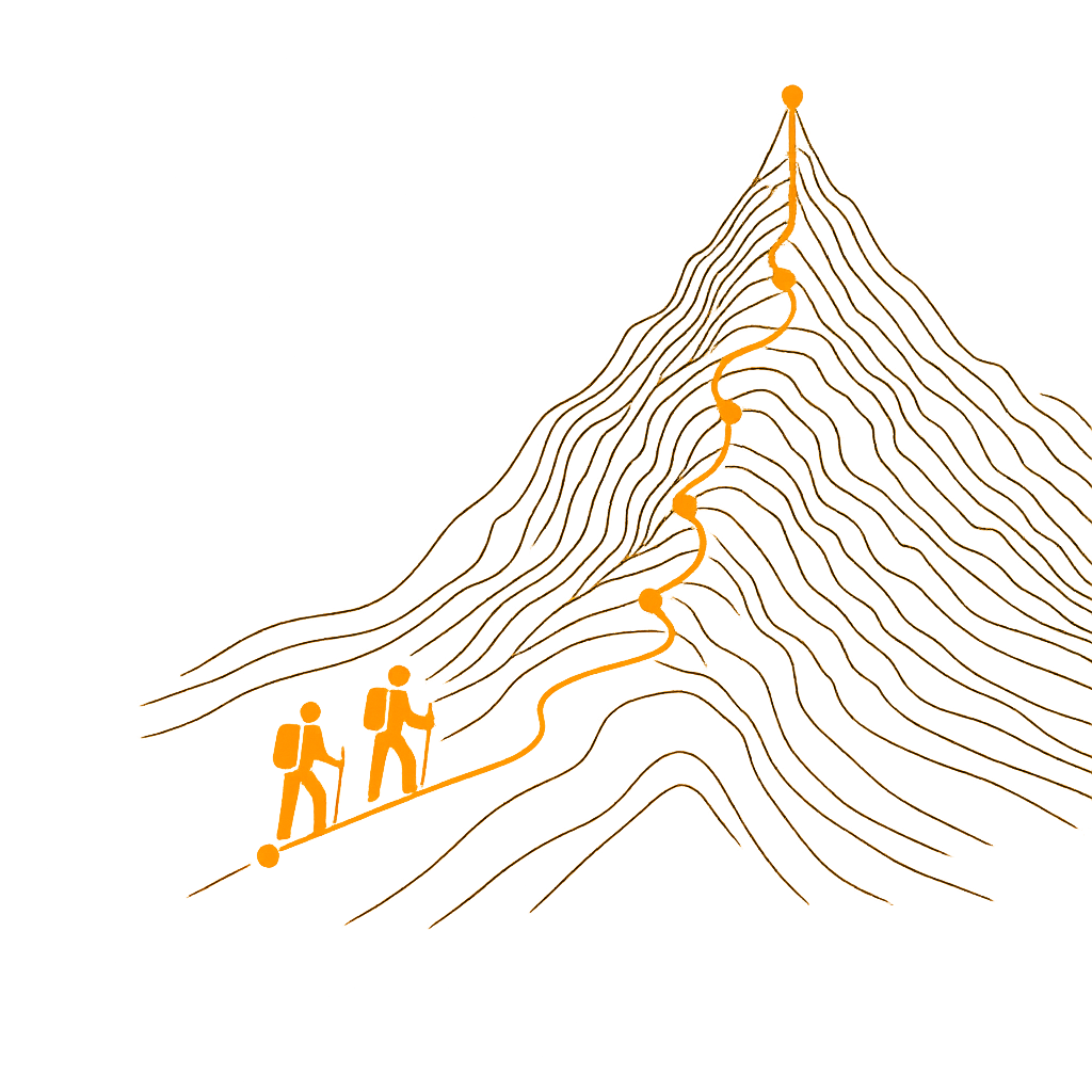 AI Sherpa — abstract topographic grid